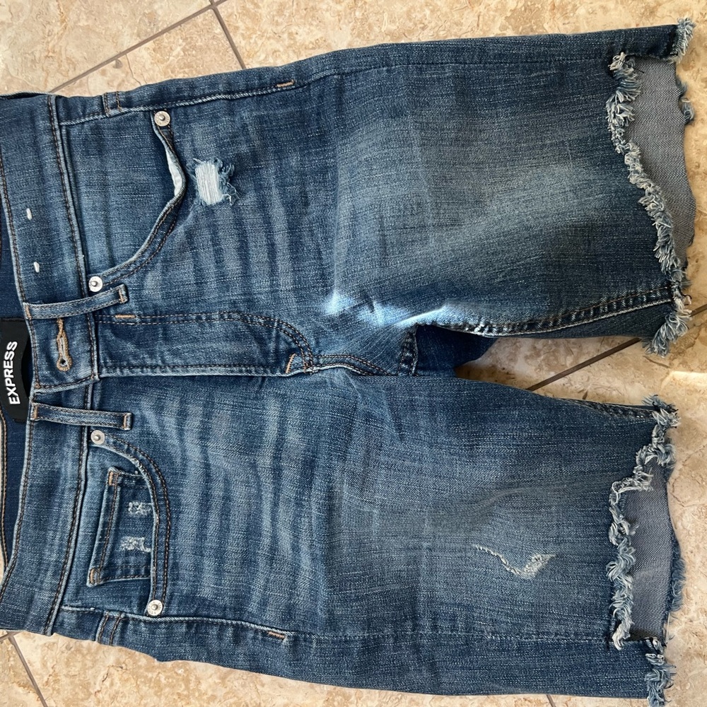 Express Distressed Denim Shorts